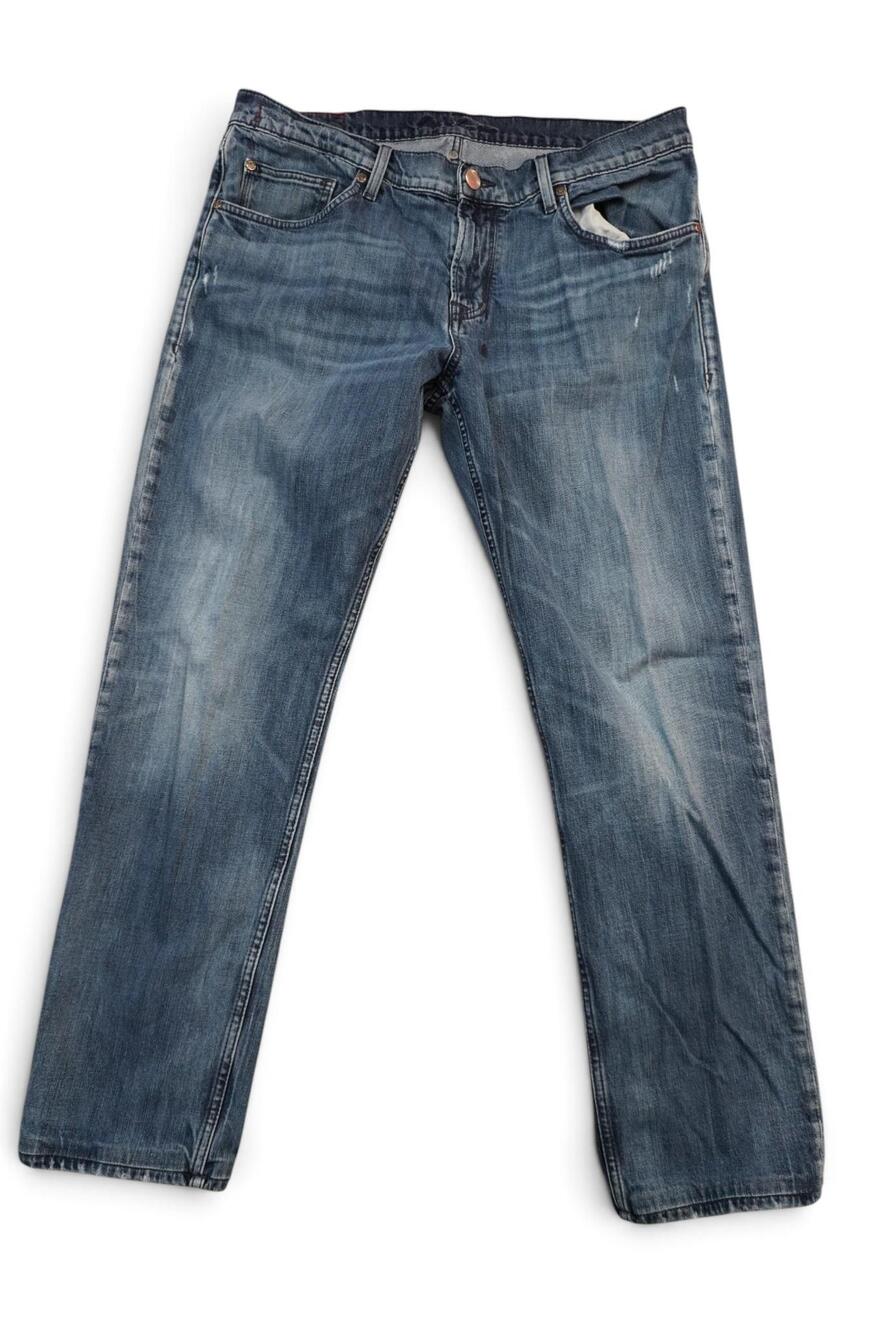 Robert Graham Kipling Jeans Mens 36x29 Blue Slim Straight Stretch Denim